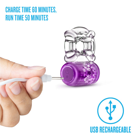 Play With Me Pleaser Rechargeable C Ring in Purple Purple Cock Rings Vibrating