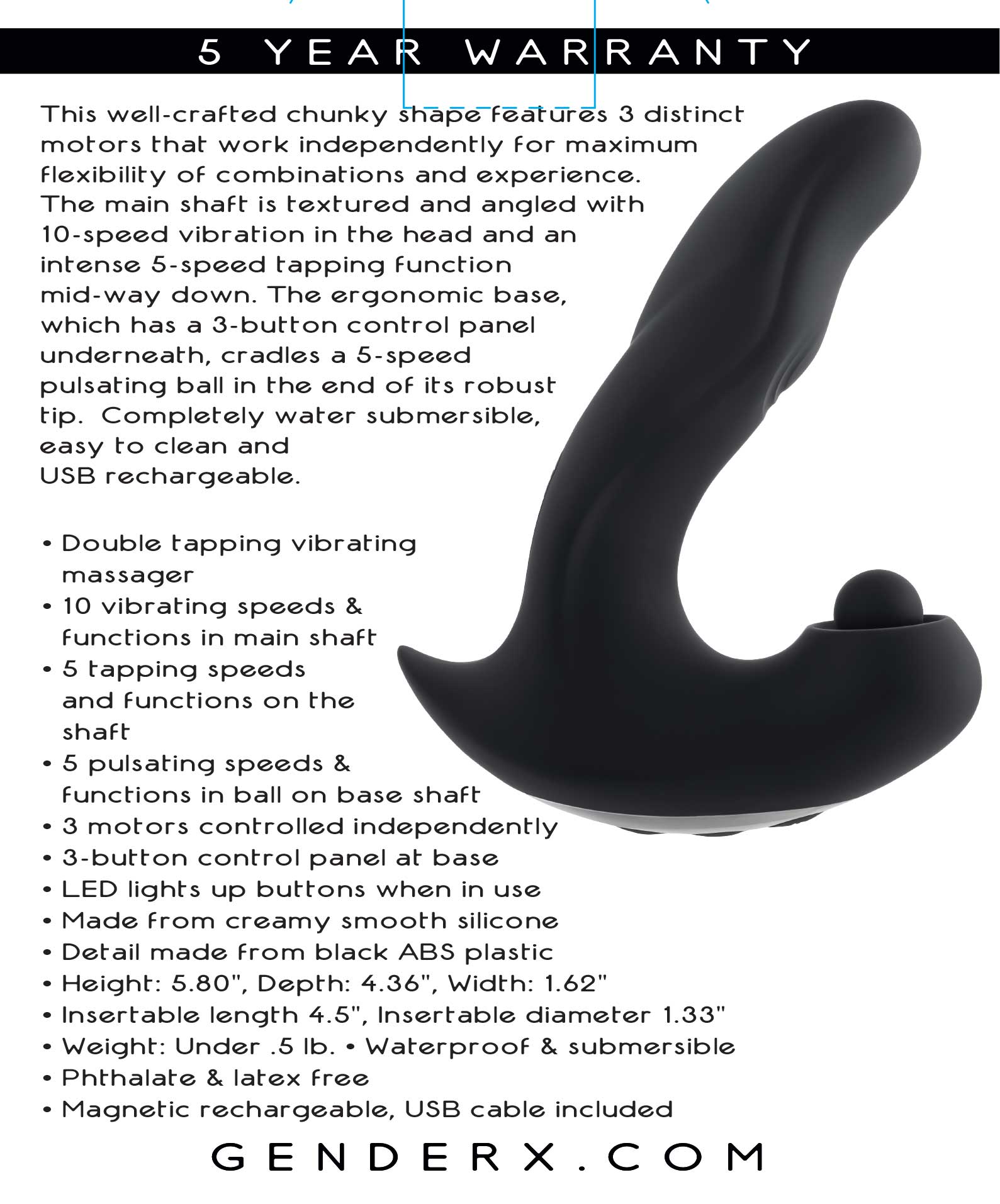 Gender X MAD TAPPER - Double Tapping Vibrating Massager 14.7cm > Vibrators > Unconventional