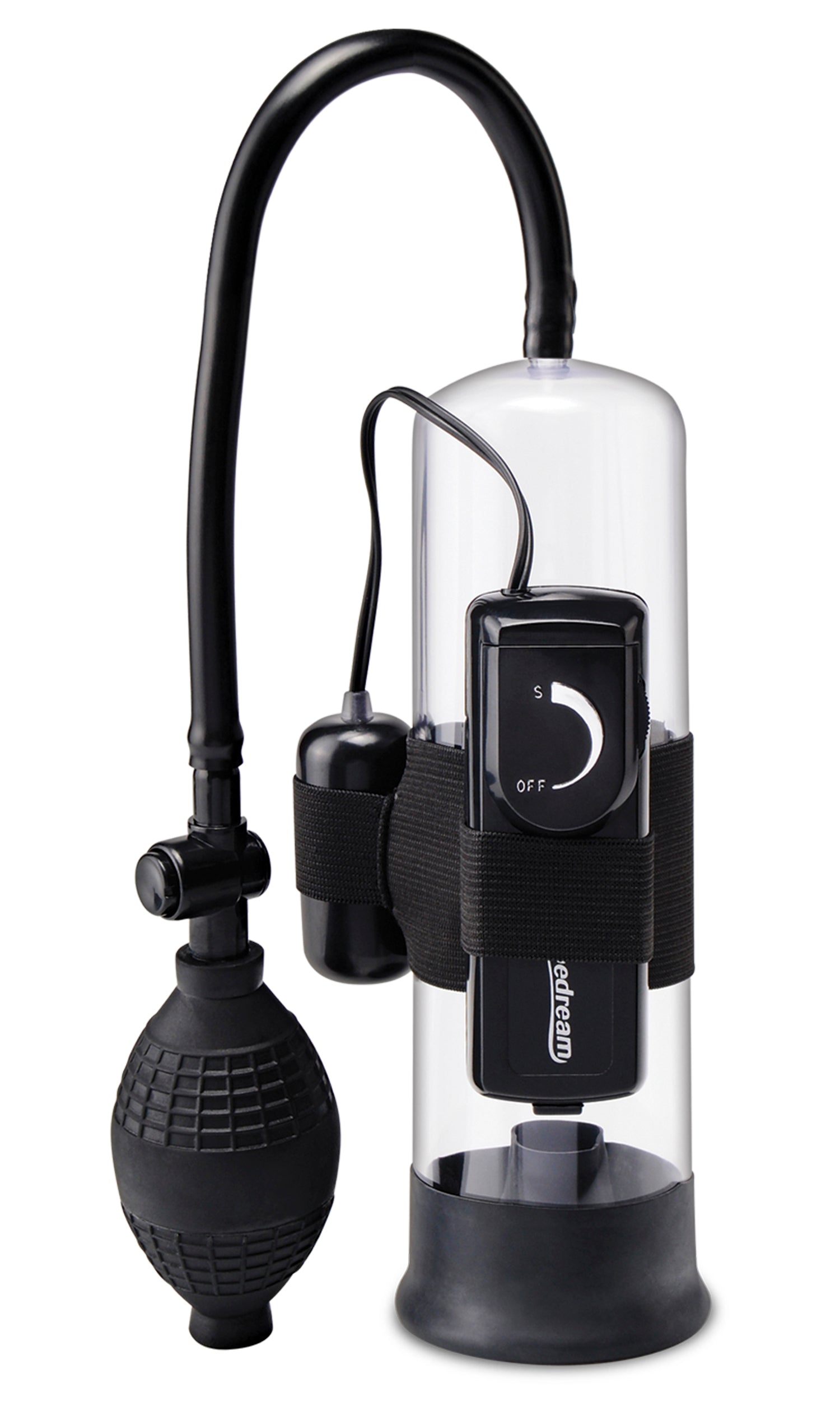 Pump Worx Beginner Vibrating Penis Pump Clear Black Secondary image