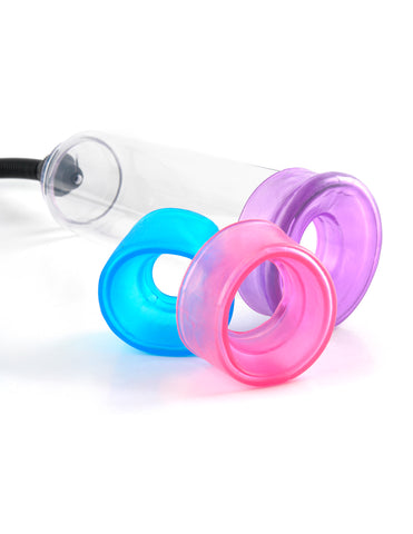 Pump Worx Cock Trainer Pump System Clear Penis Pump with Three Sleeves Pumps