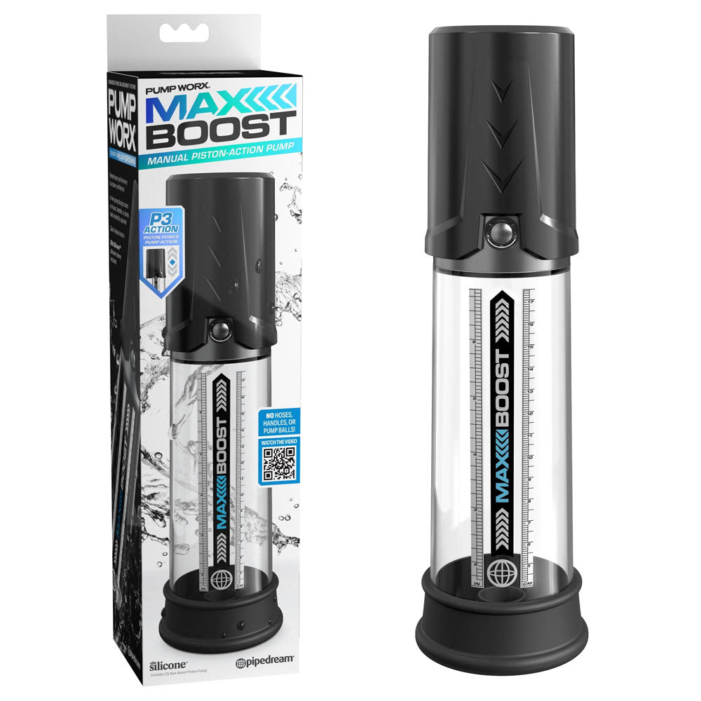 Pump Worx Max Boost – 7 Inch Insertable Penis Pump with Vacuum Pressure Technology Black > Pumps > Penis Pumps Electric