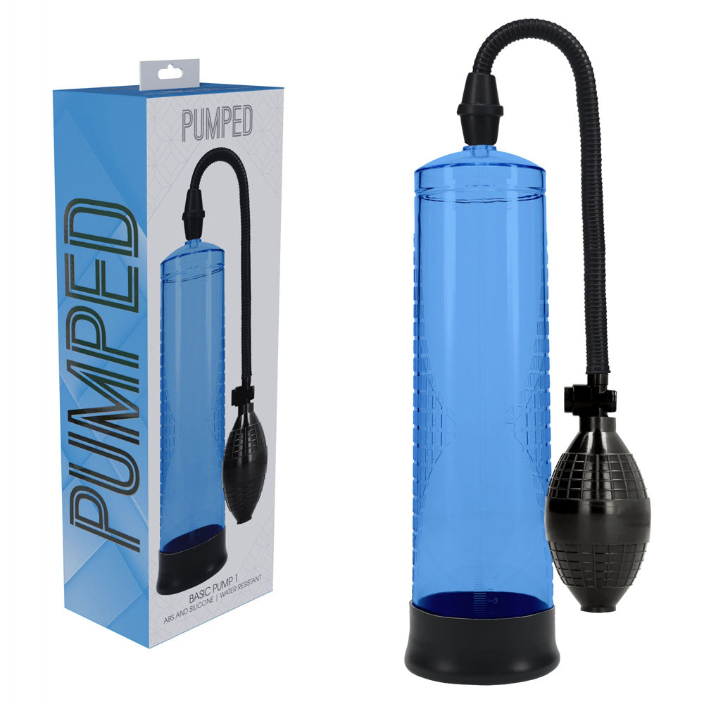 Pumped Basic Pump 1 Blue Penis Pump - 20cm x 6cm > Pumps > Penis Pumps