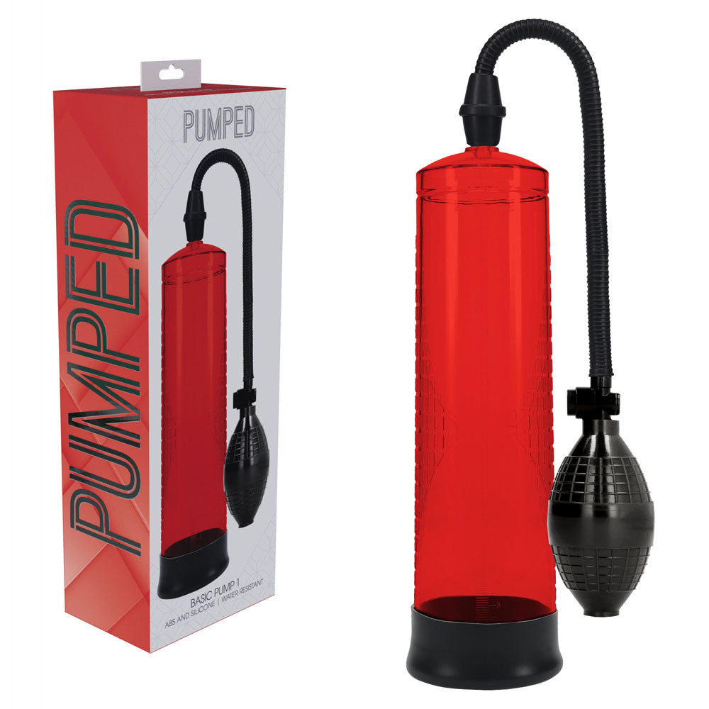 Pumped Basic Pump 1 Red Penis Pump - 20cm x 6cm > Pumps > Penis Pumps
