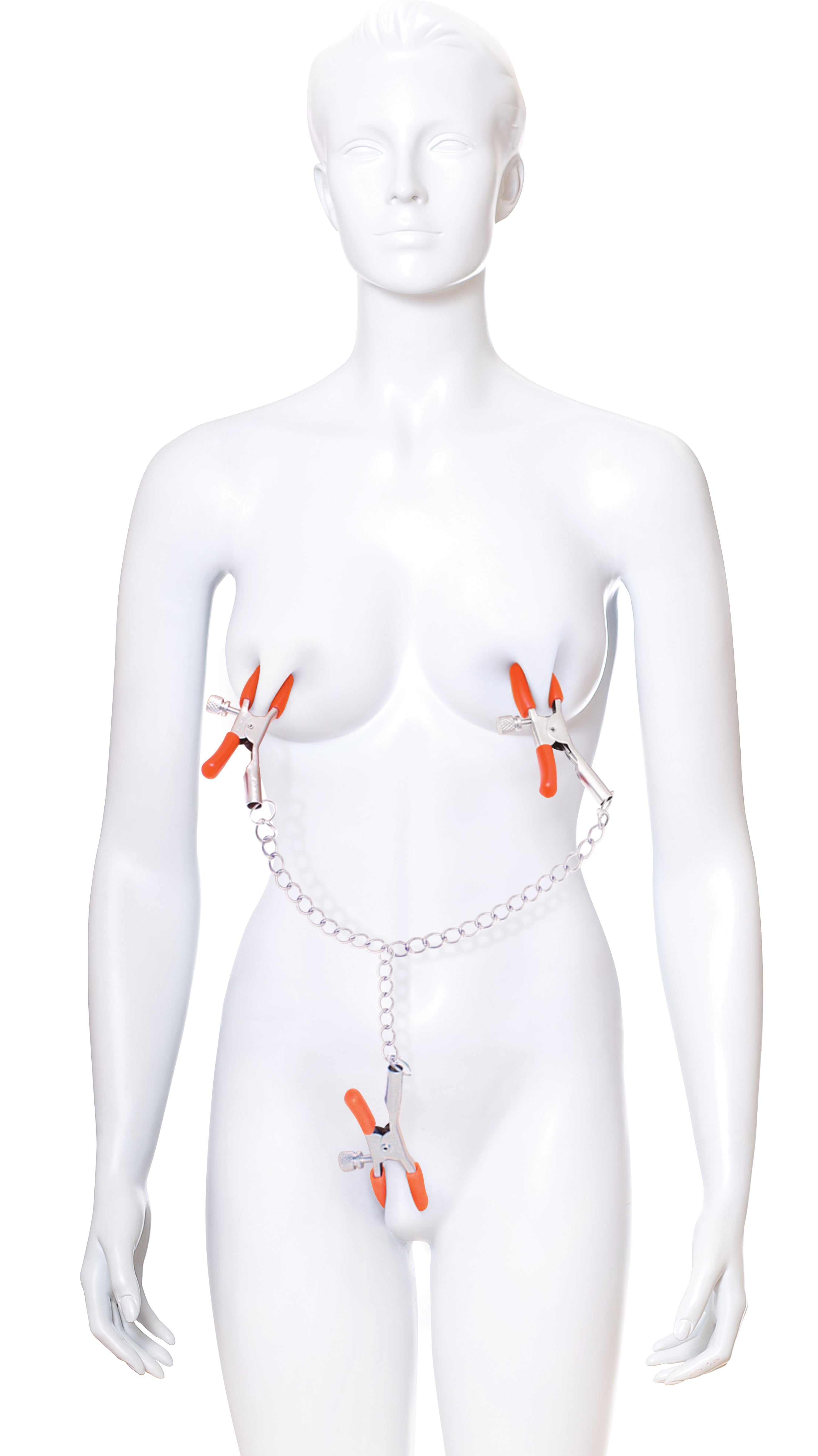 Orange Is The New Black Metal Nipple & Clit Clamps with Chain Multi > Sex Toys > Nipple Clamps