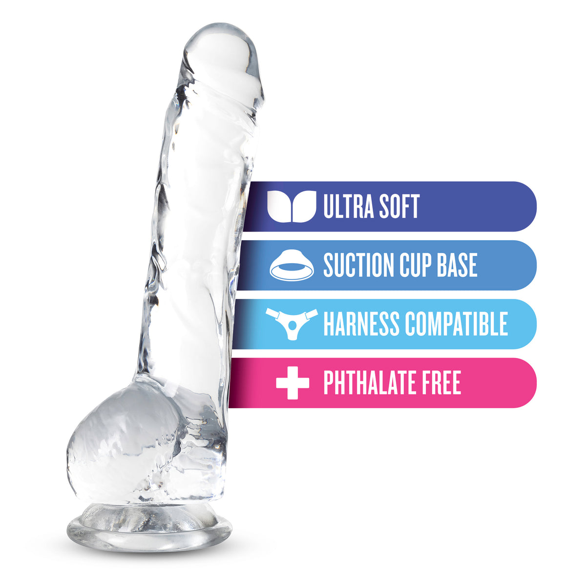 Naturally Yours Crystaline Suction Cup Dildo – 6, 7 or 8 Inch > Dildos > Realistic Dildos