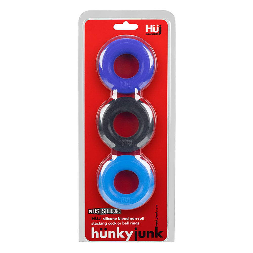 Huj3 C Ring 3 Pack by Hunkyjunk for Enhanced Pleasure and Comfort Multi COCK RING Set