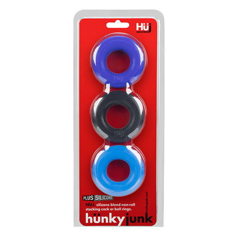 Huj3 C Ring 3 Pack by Hunkyjunk for Enhanced Pleasure and Comfort Multi COCK RING Set