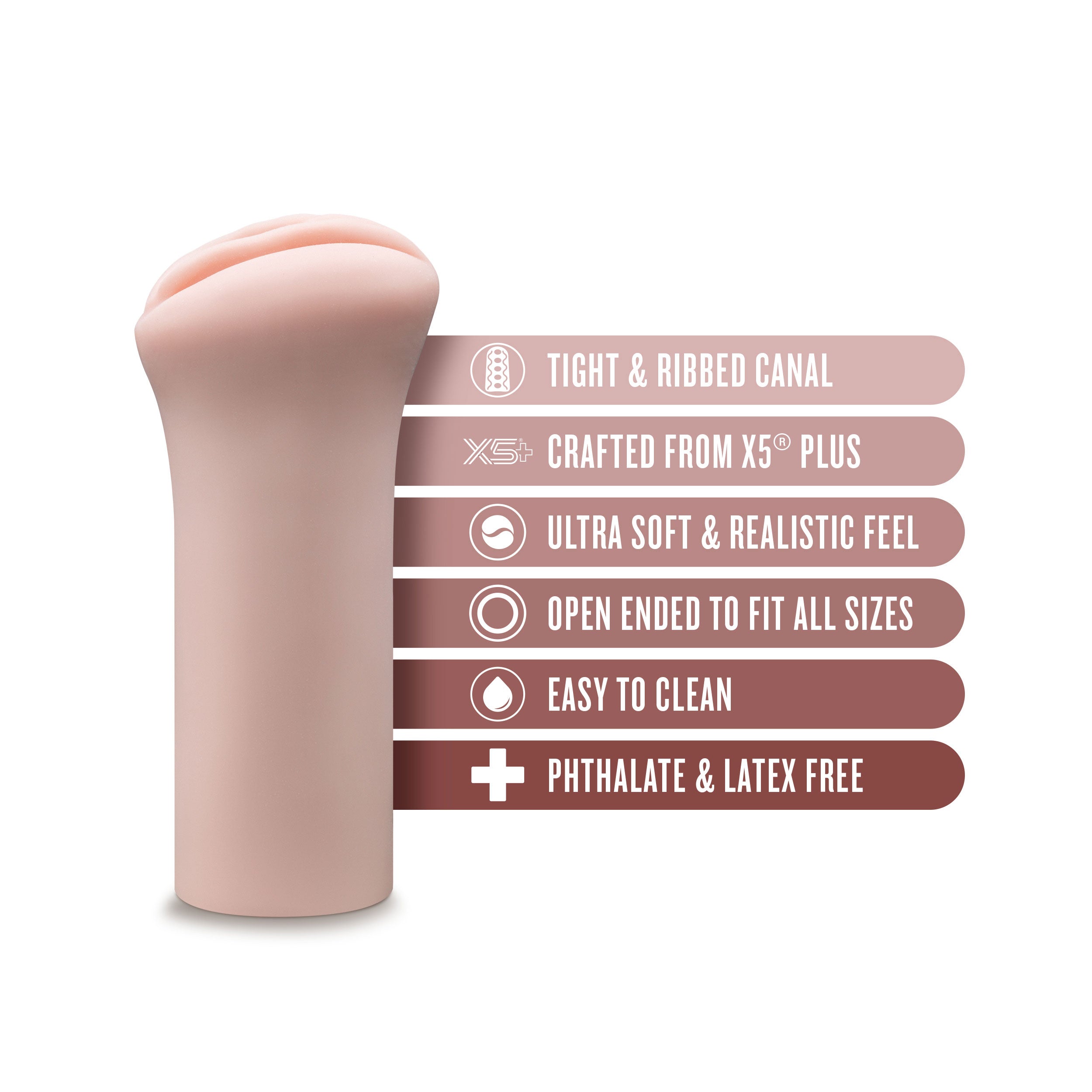 Ashlynn Beige Male Stroker Made with Ultra-Soft X5 Plus Material Strokers - Manual