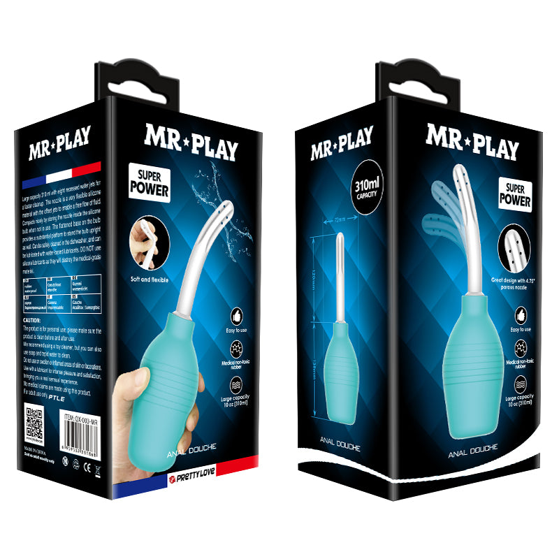 Mr Play Unisex Anal Douche with 310 ml Capacity Aqua White Douches