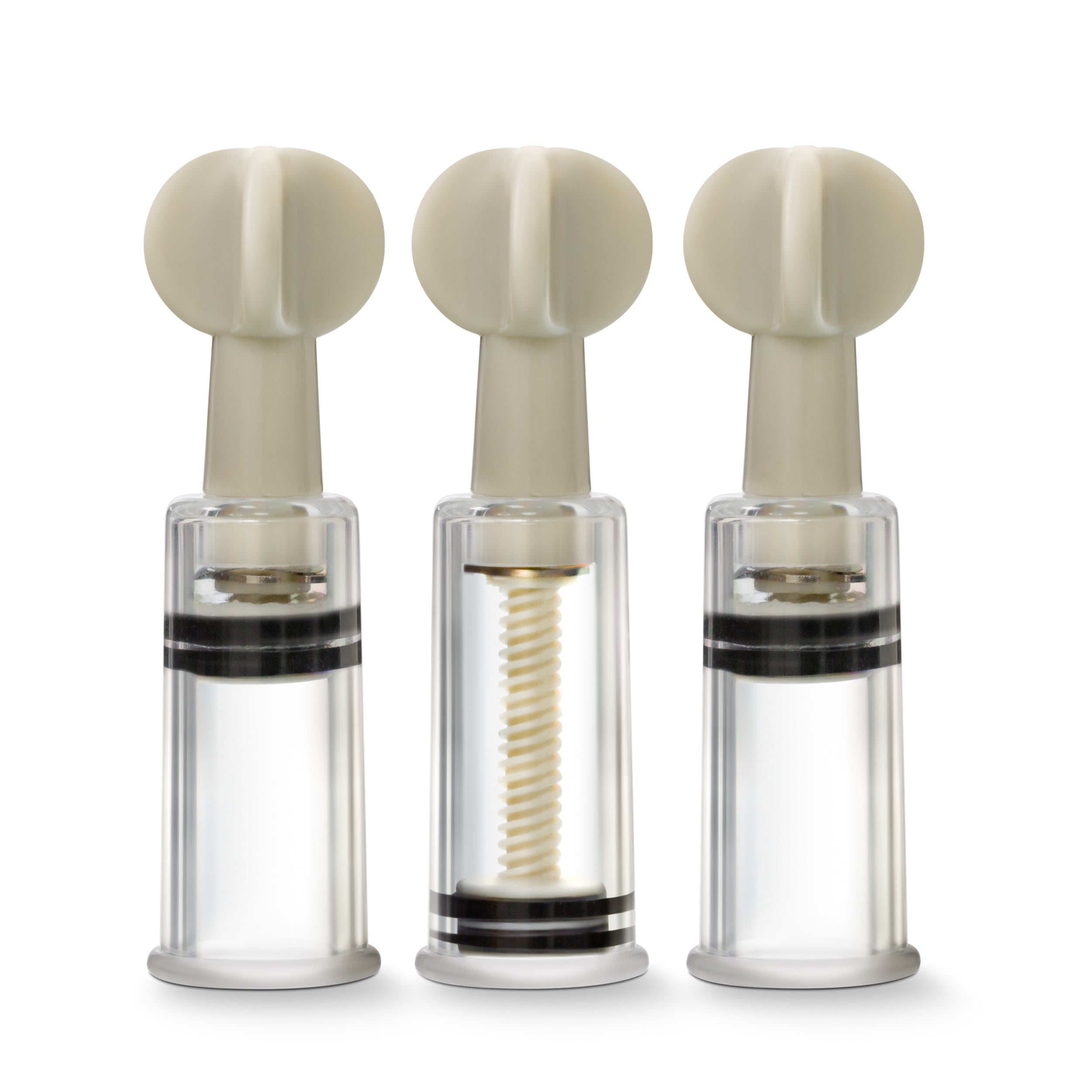Temptasia Nipple and Clit Twist Suckers 3 Piece Set Clear > Sex Toys > Nipple Suckers