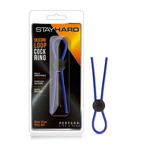 Stay Hard Silicone Loop Cock Ring in Blue Blue COCK RINGS