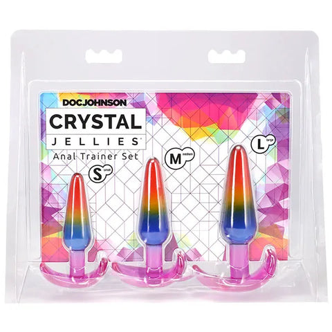 Crystal Jellies Rainbow Anal Trainer Set – Beginner Friendly Anal Plugs > Anal Range > Butt Plug Kits