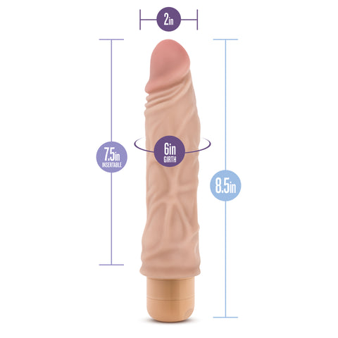 Dr Skin Cock Vibe 10 8.5 Inch Vibrating Cock in Beige DONGS Vibrating
