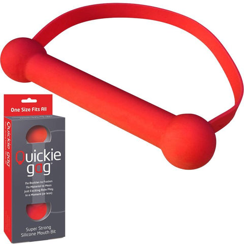 Quickie Gag Mouth Bit Red - One Size Fits Most Gags