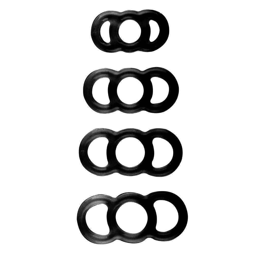LuvPump ComFit Silicone Ring Set – Stretchy Durable Body-Safe Silicone Rings for Men Black > Cock Ring > Sets