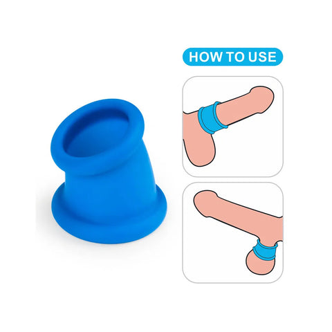 Lovetoy Pinnacle Pro Tapered Squeeze Stretcher Toy Blue > Sex Toys For Men > Love Rings