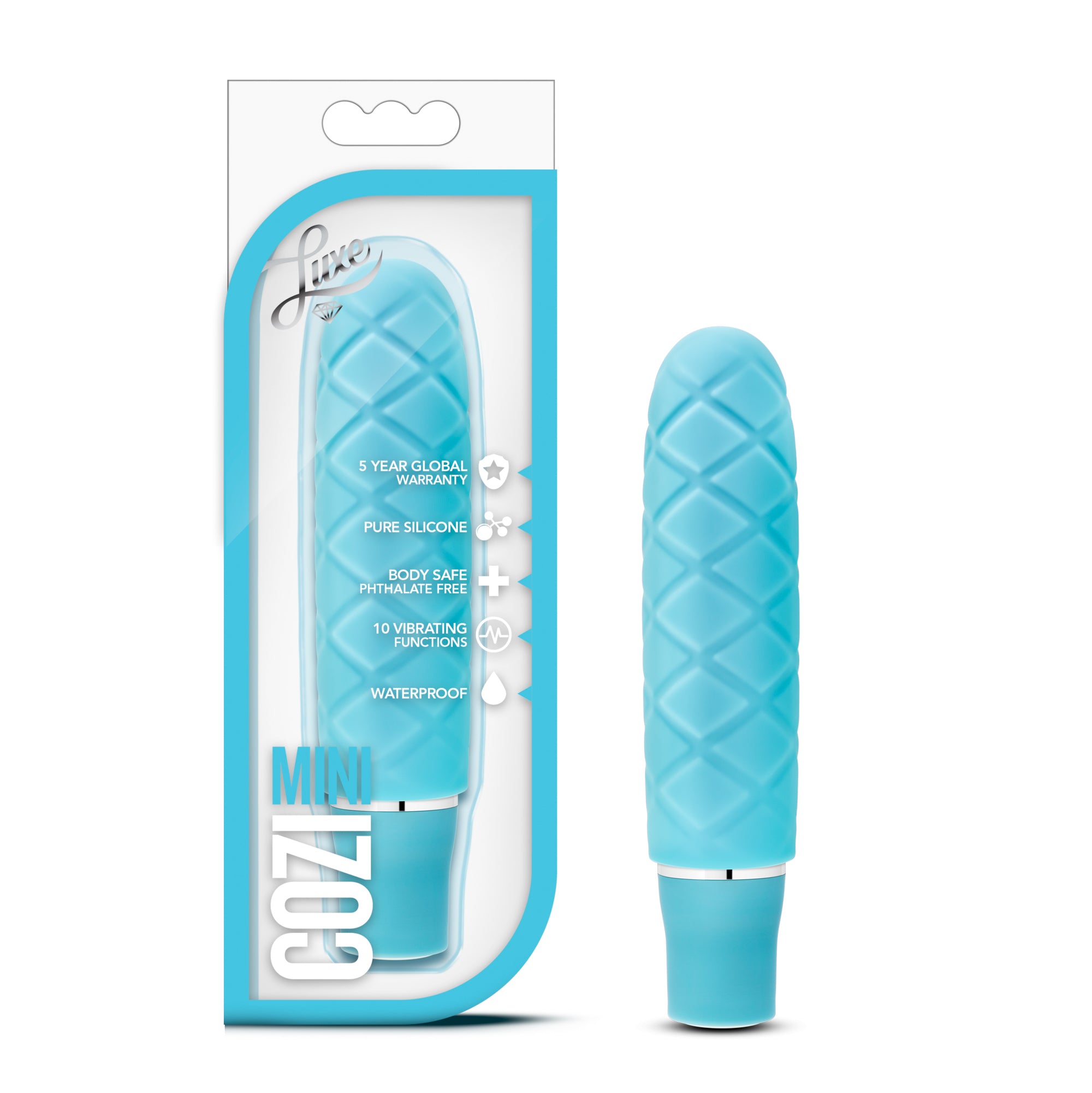 Luxe Cozi Mini Aqua Travel Size Vibrator with 10 Modes Blue > Vibrators > Mini Vibrators