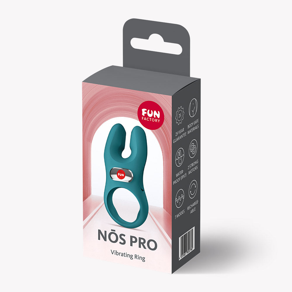 Fun Factory NOS Classic – USB-C Rechargeable Silicone Vibrating Cock Ring Green > Cock Ring > Vibrating
