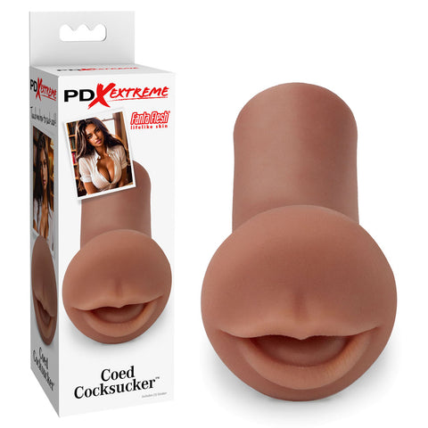 Pipedream Extreme Toyz Coed Cocksucker Brown Mouth Stroker > Sex Toys For Men > Masturbators Manual