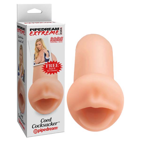 Pipedream Extreme Toyz Coed Cocksucker - Flesh - Flesh Mouth Stroker Beige Strokers - Manual