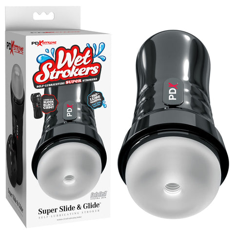 Pdx Extreme Wet Strokers Super Slide and Glide Adult Sex Toy Clear Strokers - Manual