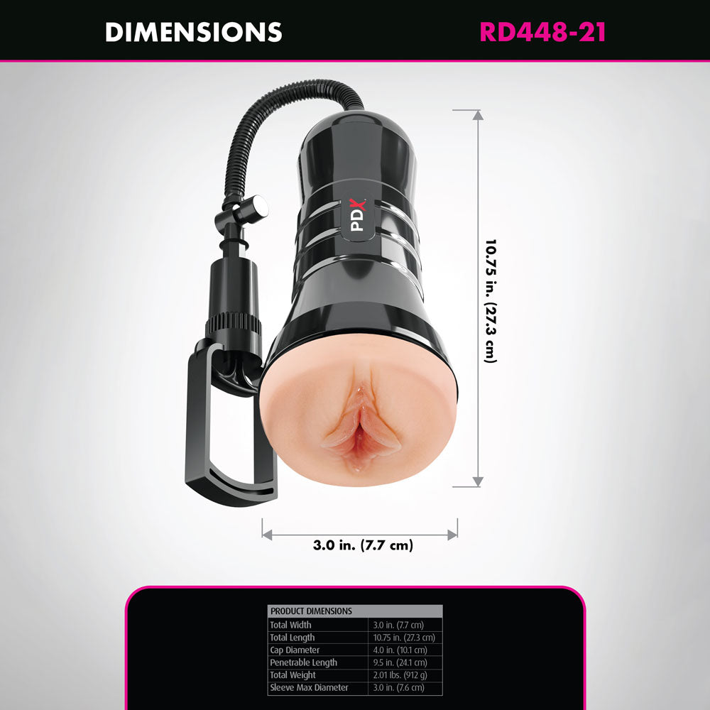 PDX Wet Pussies Super Sucker XXL – Suction Pump Vagina Stroker > Sex Toys For Men > Masturbators > Manual