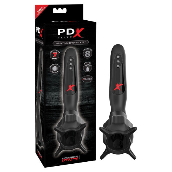 PDX Elite Vibrating Roto-Sucker – Vibrating Head Masturbator Black > Sex Toys For Men > Masturbators > Vibrating Main image