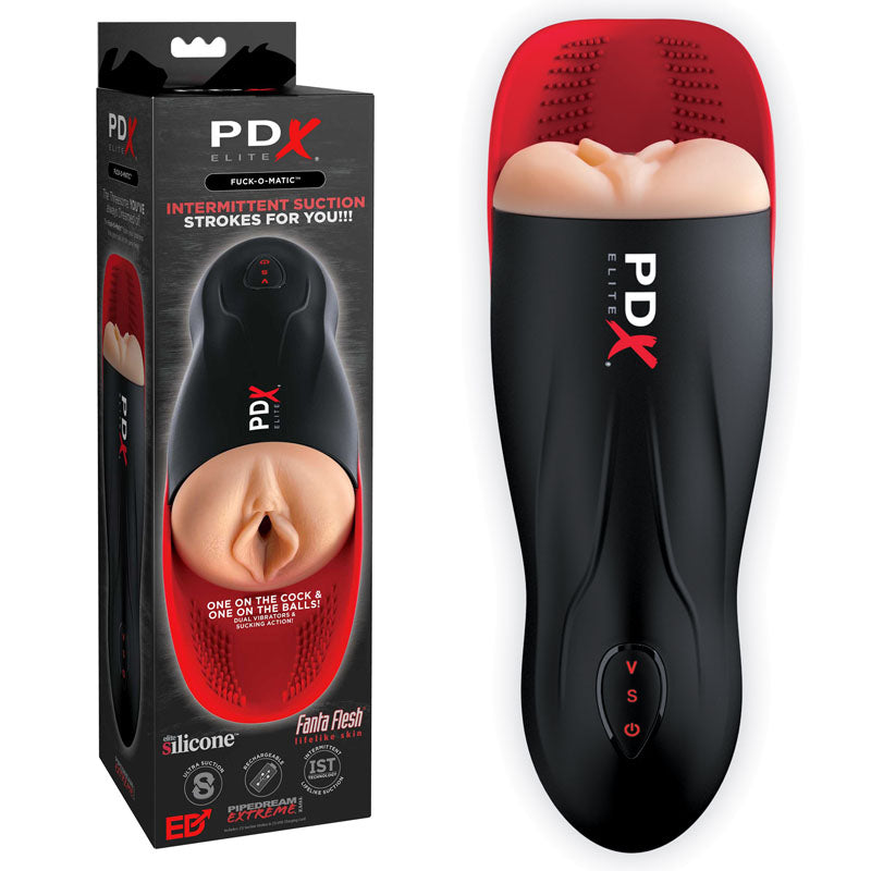 Fuck-O-Matic – Dual Vibration Powerful Suction Stroker 10.6 Inch Length 2 Inch Diameter > Sex Toys For Men > Masturbators > Vibrating
