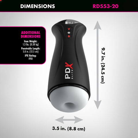 PDX Elite Fuck-Gasm 9.7 Inch USB Rechargeable Auto Stroker Strokers - Auto