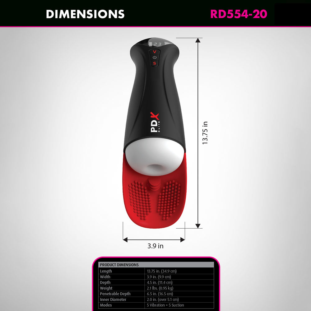 Pdx Elite Fap-O-Matic Pro Xl Red Usb Auto Stroker > Sex Toys For Men > Masturbators Premium