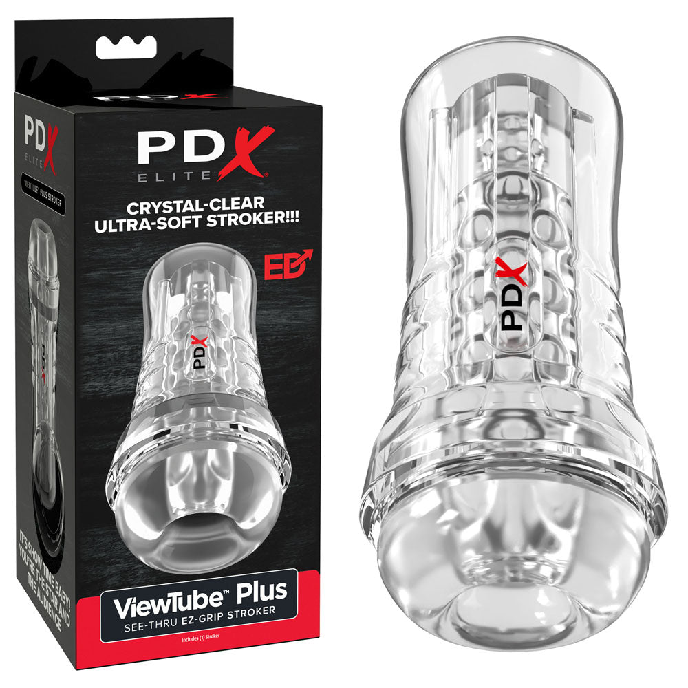 Pdx Elite Viewtube Plus (Clear) – See-Thru Stroker > Sex Toys For Men > Masturbators > Manual