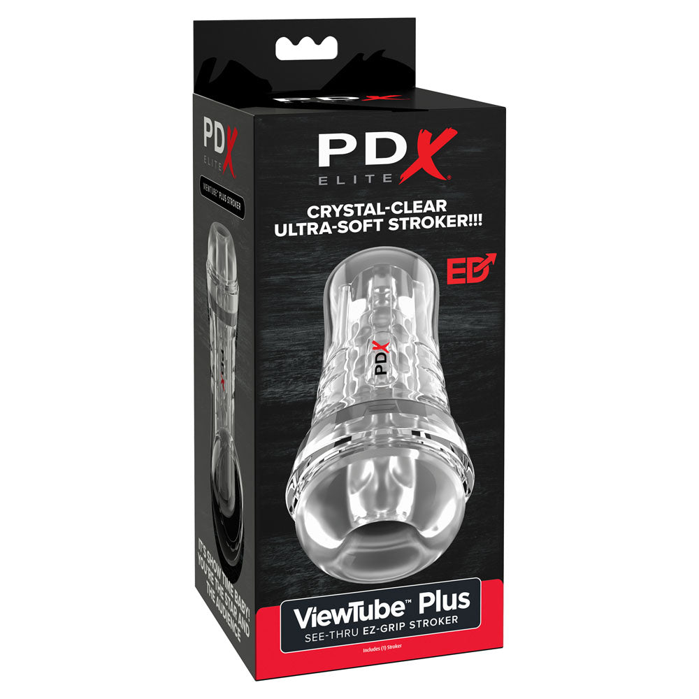 Pdx Elite Viewtube Plus (Clear) – See-Thru Stroker > Sex Toys For Men > Masturbators > Manual