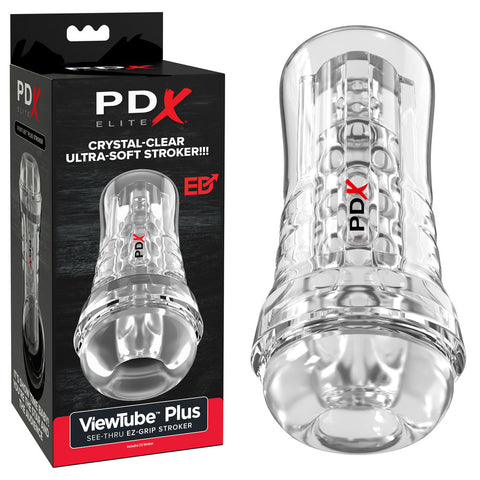 Pdx Elite Viewtube Plus (Clear) – See-Thru Stroker > Sex Toys For Men > Masturbators > Manual