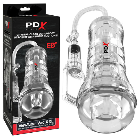 Pdx Elite Viewtube Vac XXL (Clear) – See-Through Ez-Grip Pump Stroker > Sex Toys For Men > Masturbators > Manual