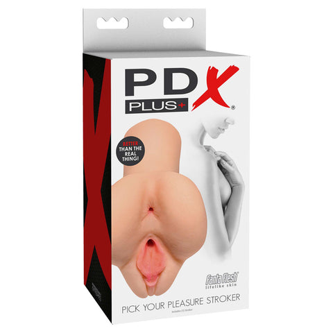 Pdx Plus Pick Your Pleasure Stroker Vagina Stroker with Ultra Realistic Holes Beige Strokers - Manual