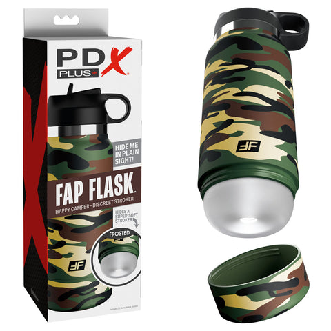 PDX Plus Fap Flask - Happy Camper Discreet Stroker Green Strokers - Manual