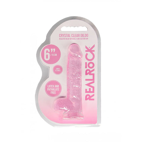 RealRock 6 Inch Crystal Clear Dildo with Suction Cup > Dildos > Realistic Dildos