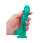 Realrock Crystal Clear 6 Inch Realistic Dildo with Balls – Suction Cup Dildo > Dildos > Realistic Dildos