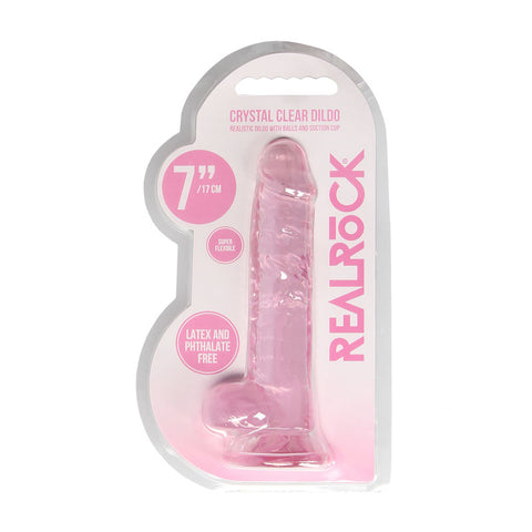 REALROCK 7'' Realistic Dildo With Balls - 17.8 cm Dong in Pink DONGS