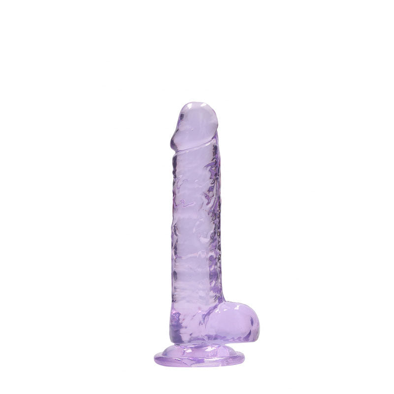 RealRock Crystal Clear 7 Inch Phthalate-Free TPE Realistic Dildo with Balls Purple > Dildos > Realistic Dildos