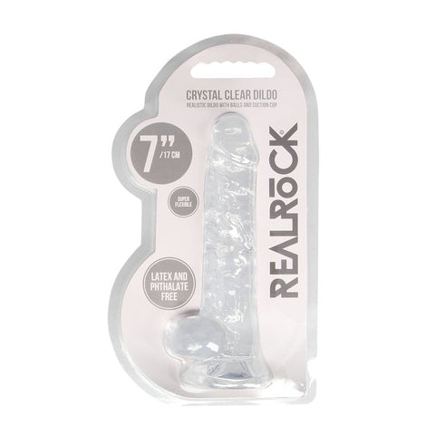 REALROCK 7'' Realistic Dildo With Balls - 17.8 cm Dong in Clear DONGS