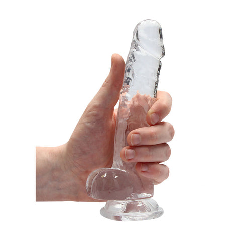 REALROCK 7'' Realistic Dildo With Balls - 17.8 cm Dong in Clear DONGS