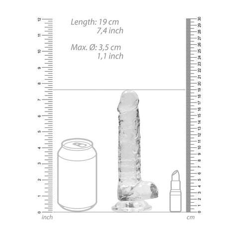REALROCK 7'' Realistic Dildo With Balls - 17.8 cm Dong in Clear DONGS