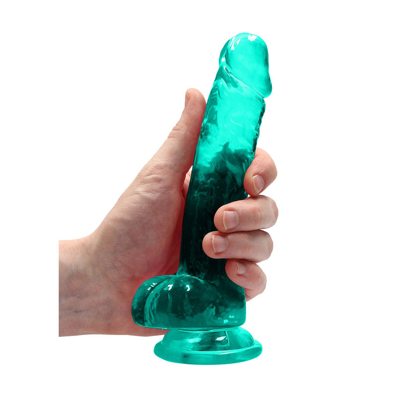 Realrock 7 Inch Realistic Dildo With Balls Turquoise 17.8 Cm Dong DONGS