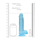 REALROCK 8'' Realistic Dildo With Balls - 20.3 cm Dong in Blue > Dildos > Realistic Dildos