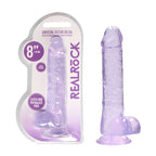 Realrock Crystal Clear 8 Inch Realistic Dildo with Balls – Body-Safe Phthalate-Free TPE > Dildos > Realistic Dildos
