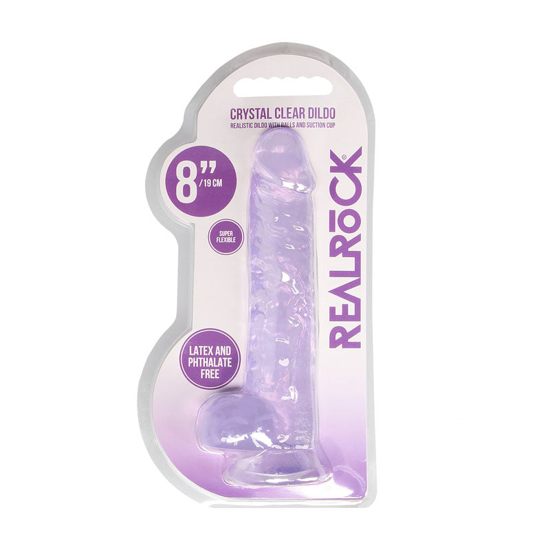 Realrock Crystal Clear (Transparent) – 8 Inch Realistic Dildo with Balls > Dildos > Realistic Dildos