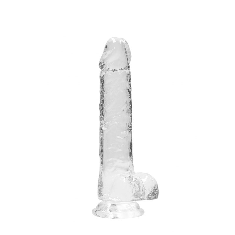 REALROCK Crystal Clear 8 Inch Realistic Dildo with Balls – Body-Safe TPE Dildo Secondary image