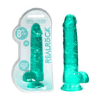 Realrock Crystal Clear 8 Inch Realistic Dildo With Balls – Body-Safe Dildo Turquoise > Dildos > Realistic Dildos