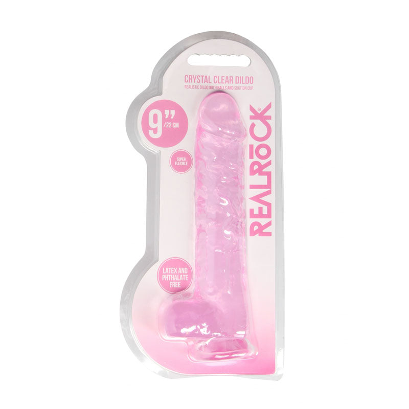 RealRock Crystal Clear 9 Inch Realistic Dildo With Balls > Dildos > Realistic Dildos